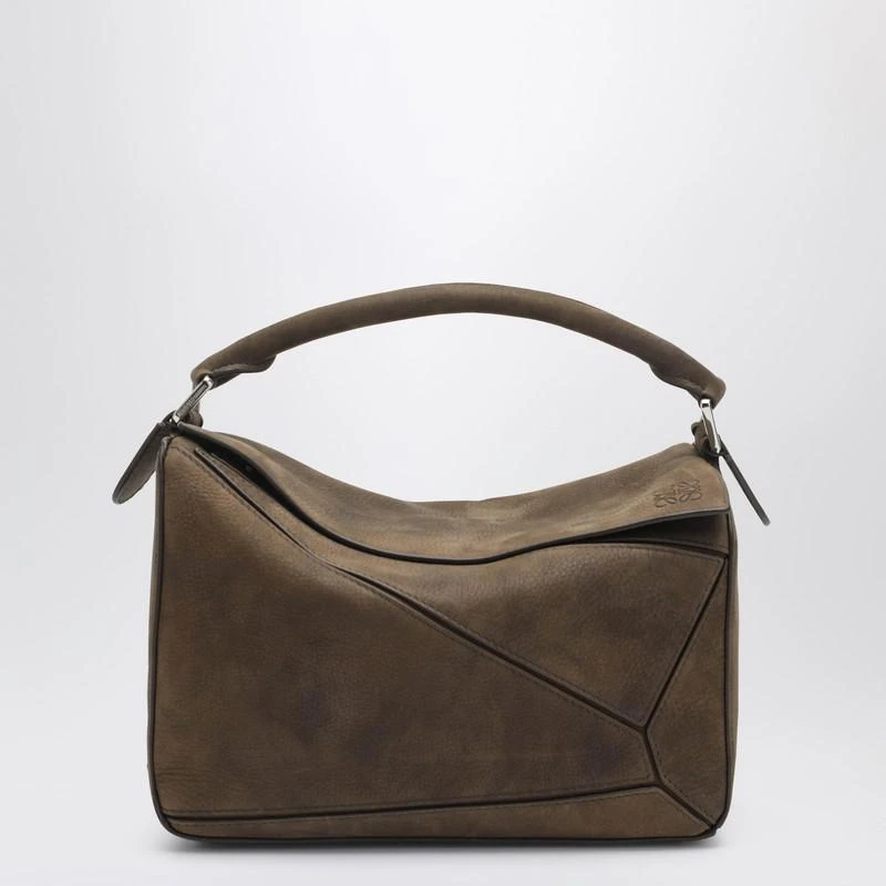 Loewe Small Puzzle bag in tundra color grenade nubuck leather