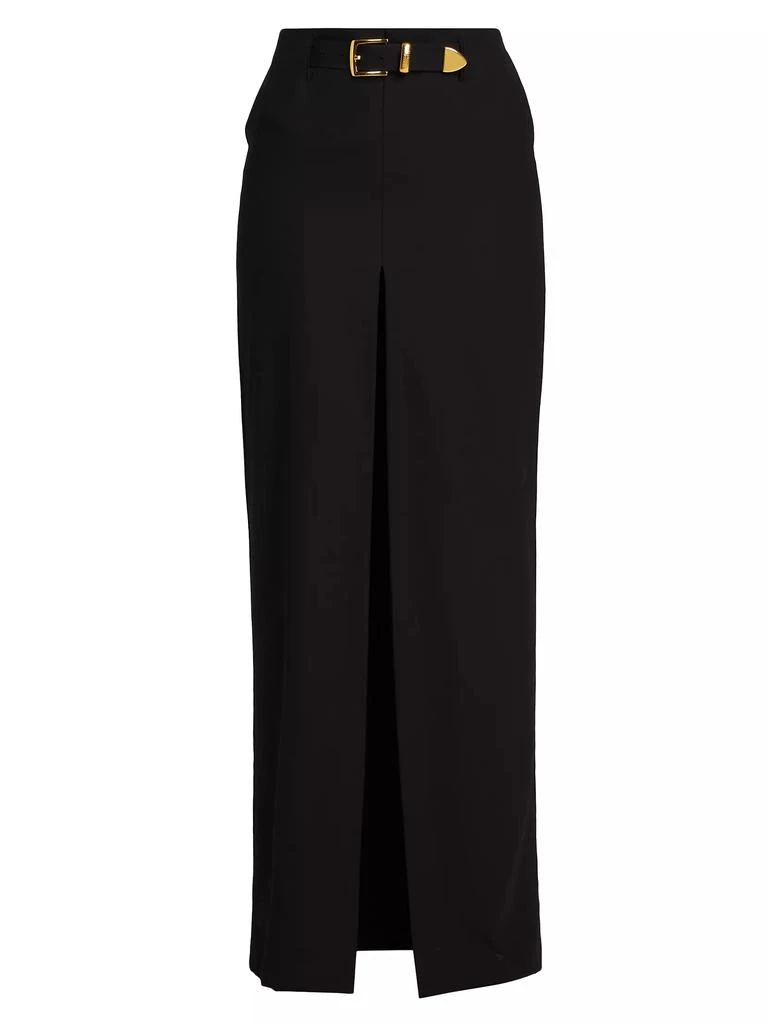 Brandon Maxwell Pierce Cotton Belted Maxi Skirt 1