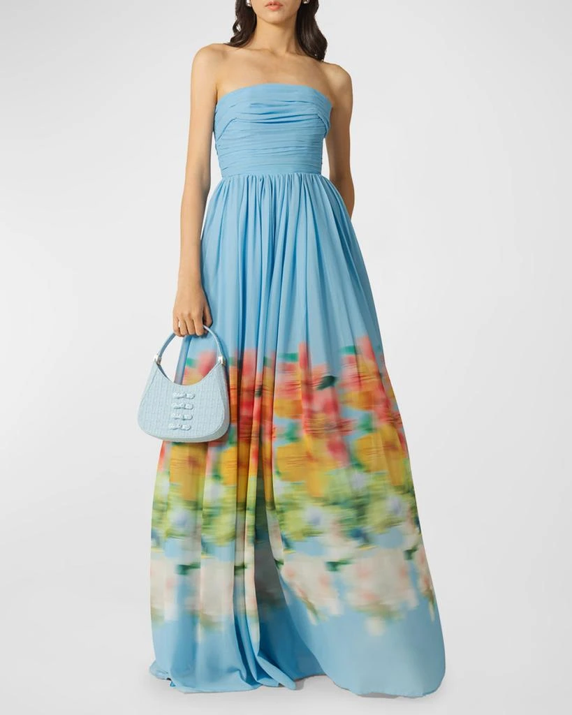SAU LEE Camille Strapless Abstact-Print Maxi Dress 6