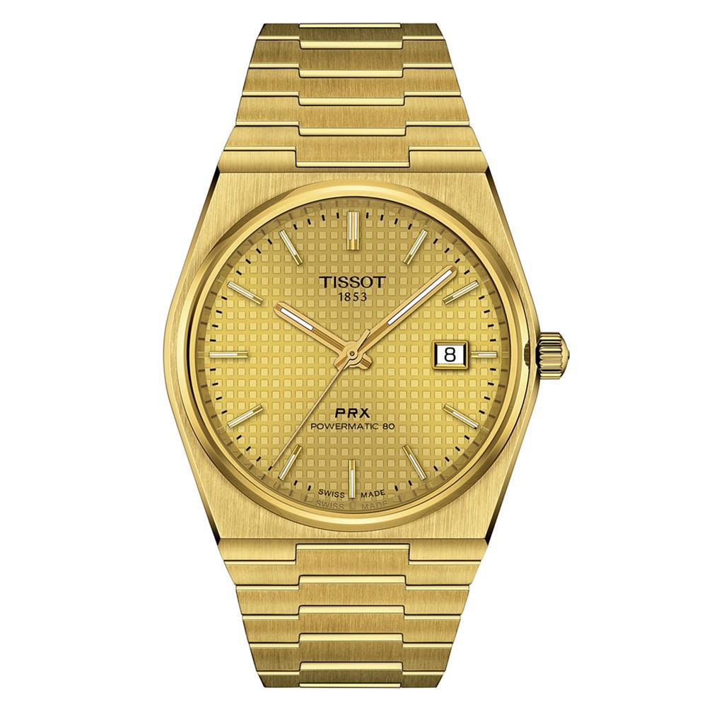 Tissot Men's Swiss Automatic PRX Powermatic 80 Gold PVD Stainless Steel Bracelet Watch 40mm