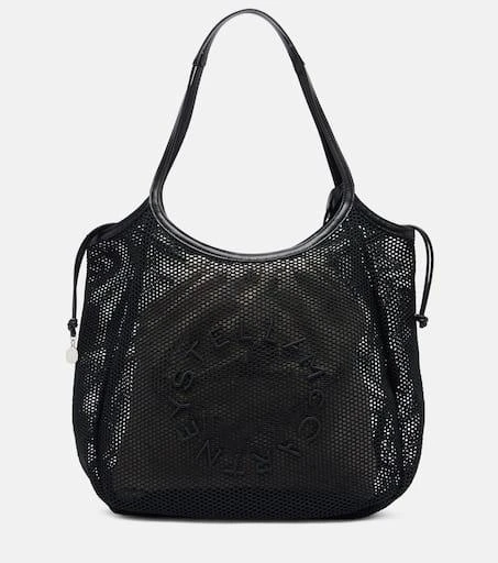 Stella McCartney Logo mesh and canvas tote bag 1