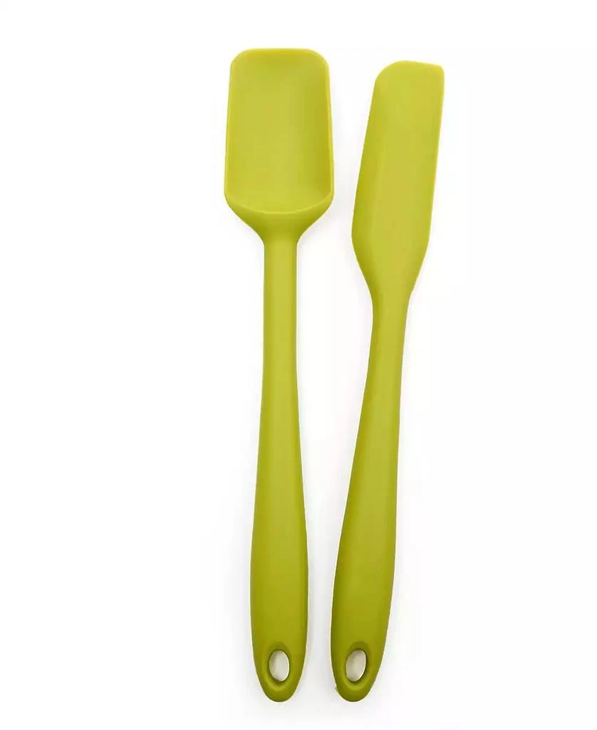RSVP International Silicone Coated Steel 2 Piece 8" Ela Series Green Mini Spatula Set