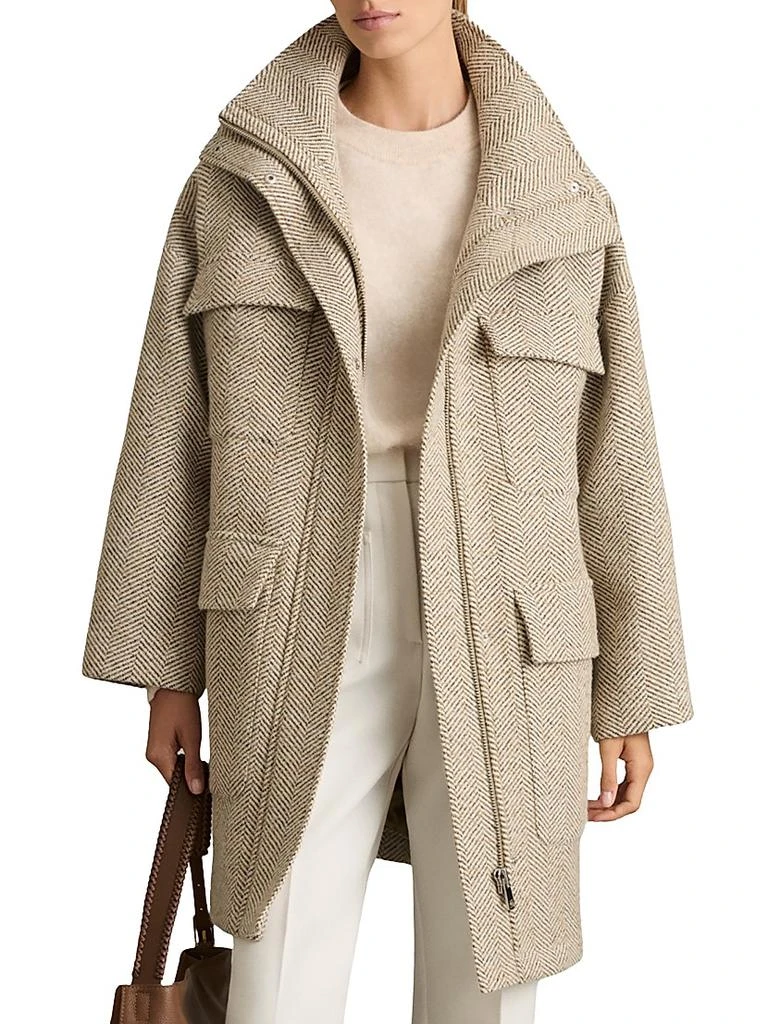 REISS Amora Herringbone Wool-Blend Coat 3
