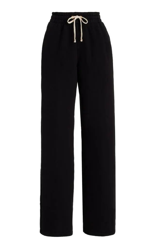 Les Tien Les Tien - Jill Cotton Wide-Leg Sweatpants - Black - S - Moda Operandi 1