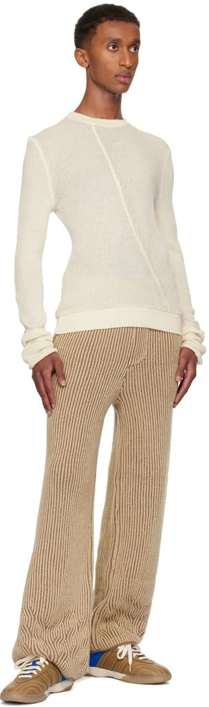 Isa Boulder SSENSE Exclusive Beige Rover Twisty Stripe Trousers 4