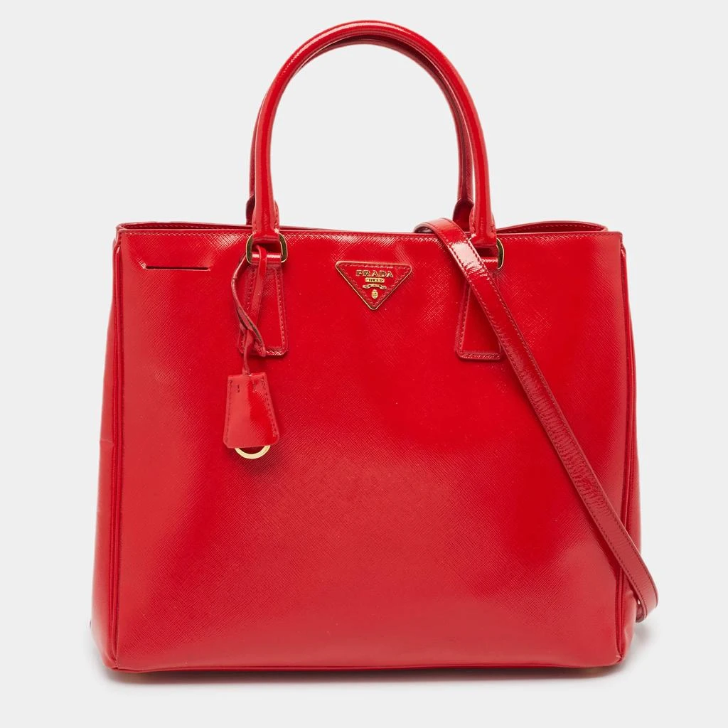 Prada Prada Red Saffiano Vernice Leather Galleria Tote 1