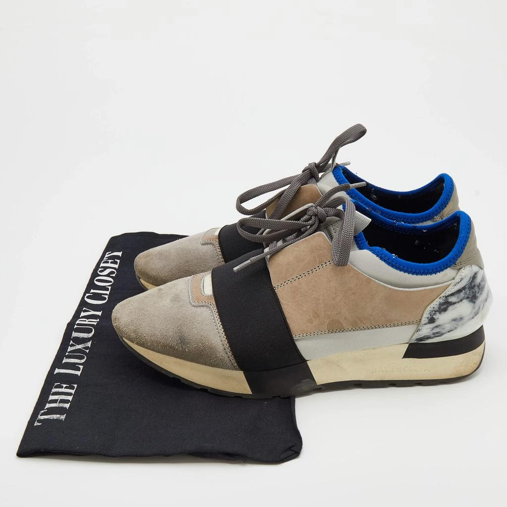 Balenciaga Balenciaga Grey Suede And Leather Race Runner Low Top Sneakers Size 38 9