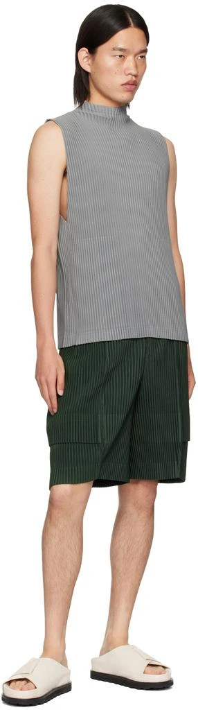 Homme Plissé Issey Miyake Green Cargo Shorts 4