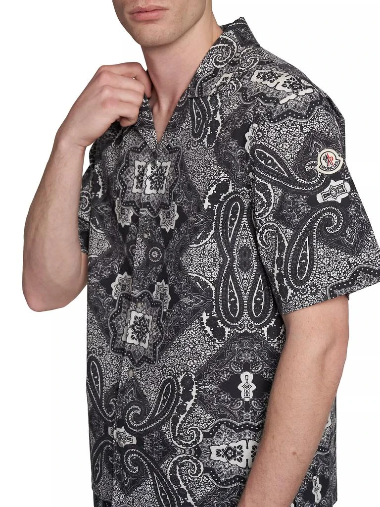 Moncler Bandana Print Short-Sleeve Shirt 6