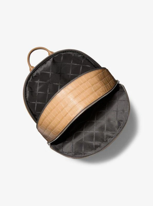 Michael Kors Hudson Crocodile Embossed Leather Commuter Backpack 2