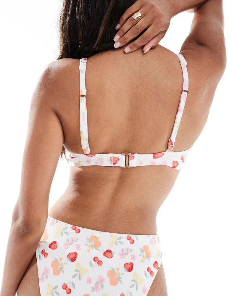 HOLLISTER Hollister curvy underwire bikini top co-ord in fruit print 4