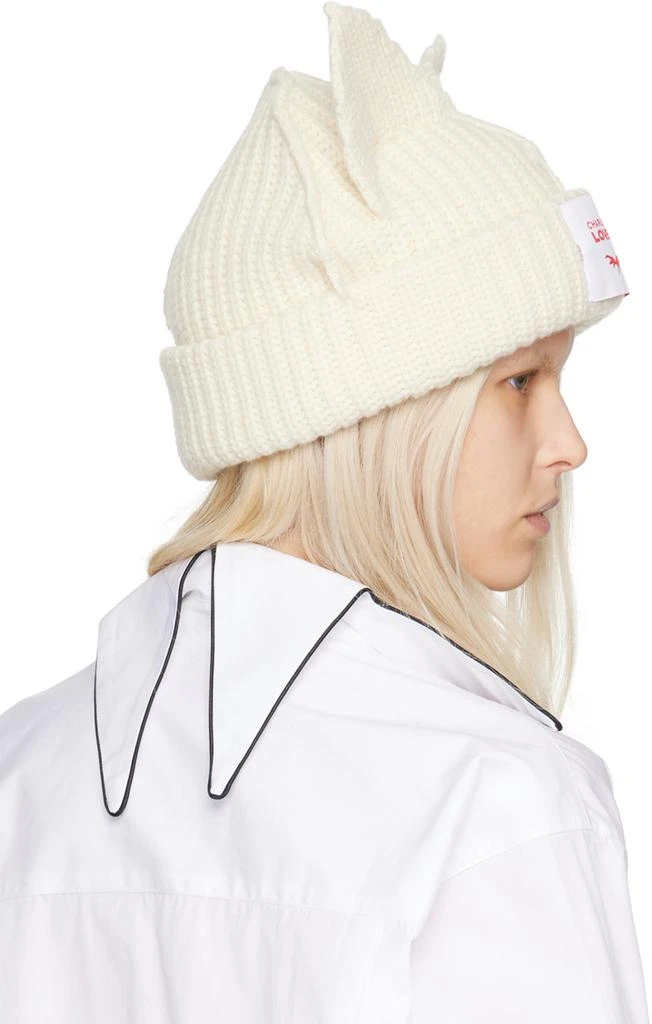Charles Jeffrey Loverboy Off-White Chunky Ears Beanie 3