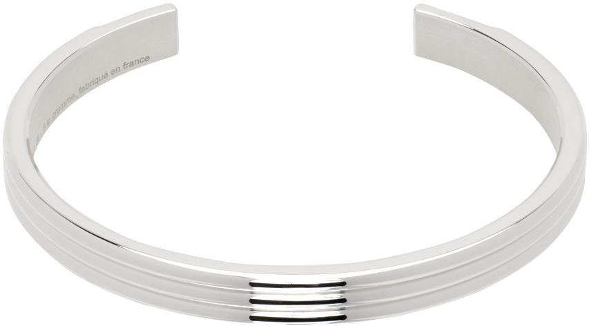 Le Gramme Silver Godron Ribbon 'Le 30g' Bracelet