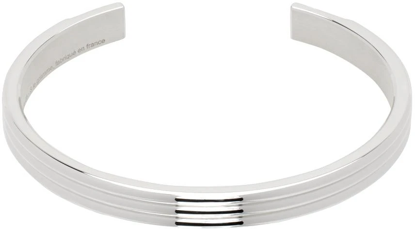 Le Gramme Silver Godron Ribbon 'Le 30g' Bracelet 1