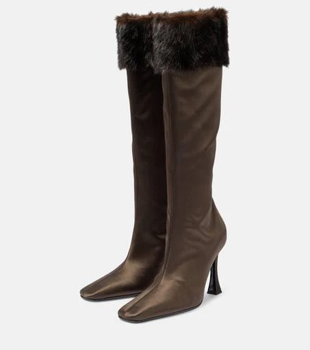 Magda Butrym Faux satin knee-high boots 5