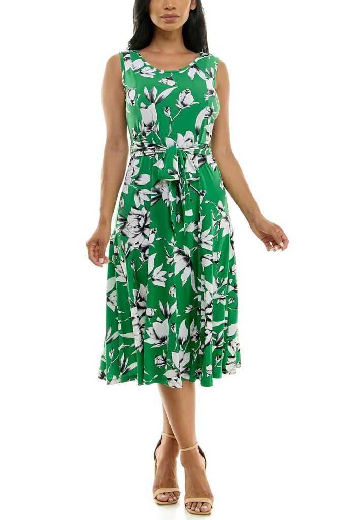 strapless poplin midi dress Oscar de La Renta Porcelain Flower Cotton Poplin Strapless Dress