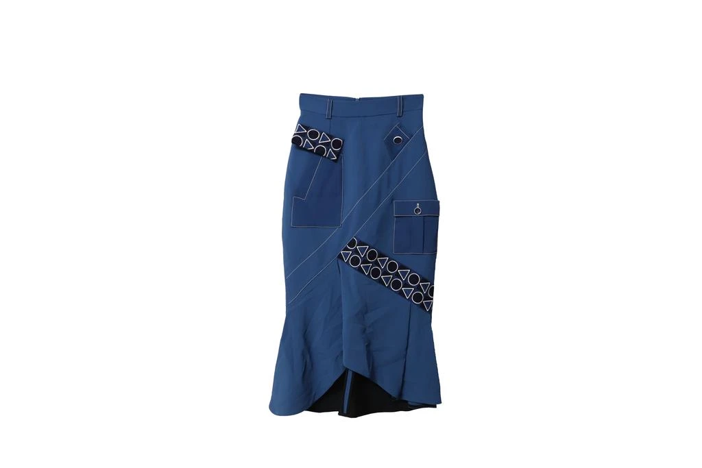PETER PILOTTO Geometric Skirt in Blue Viscose 4
