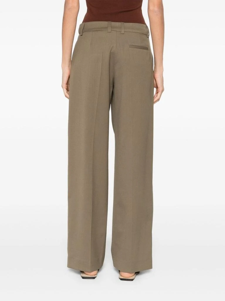 The Frankie Shop High-Waisted Khaki Trousers With Pleated Front Detail 2