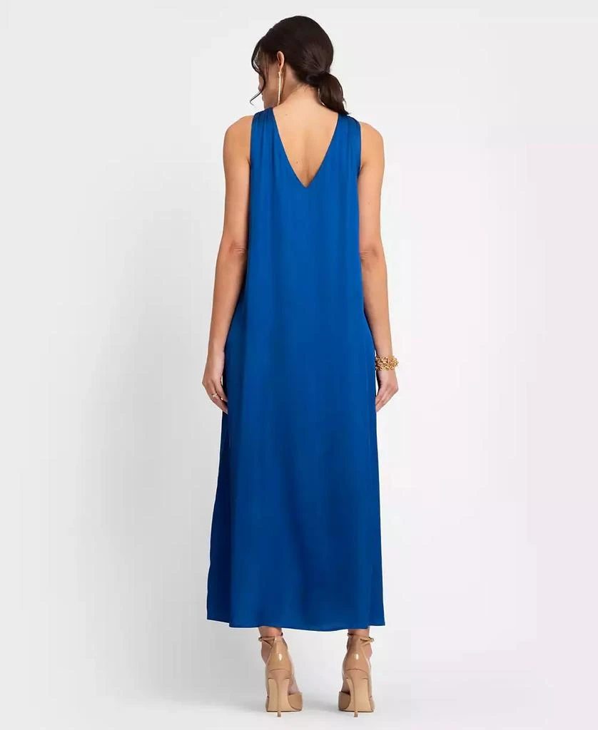 linen shift dress black Threadbare Women's Black Linen Blend Sleeveless V-Neck Crossback Shift Dress main image 1