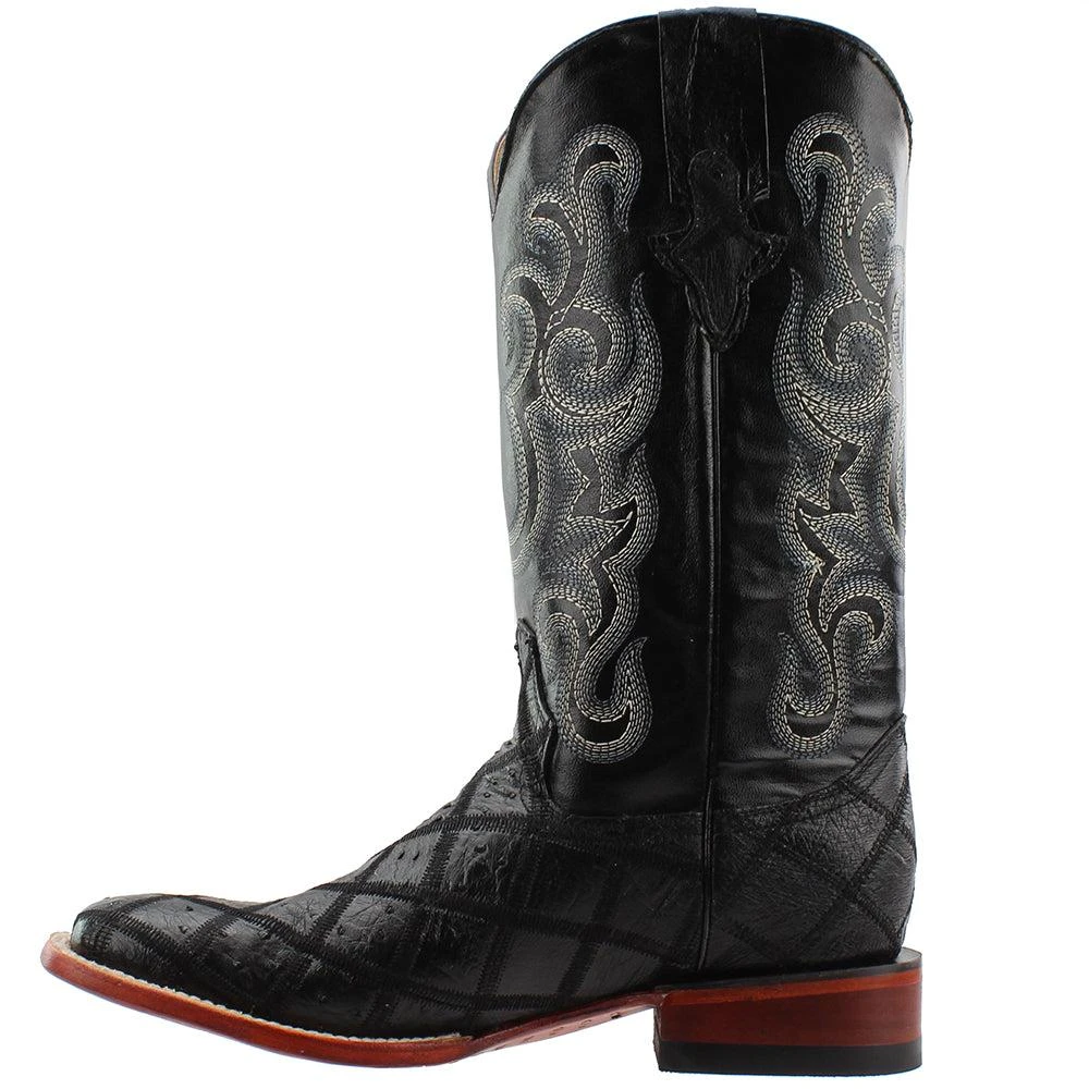 Ferrini Pinto Patchwork Ostrich Square Toe Cowboy Boots 4