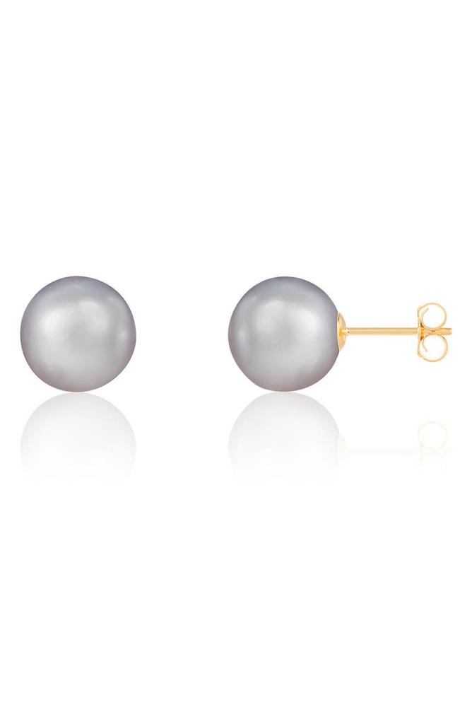 SPLENDID PEARLS 14K Yellow Gold 9-9.5mm Cultured Freshwater Pearl Stud Earrings