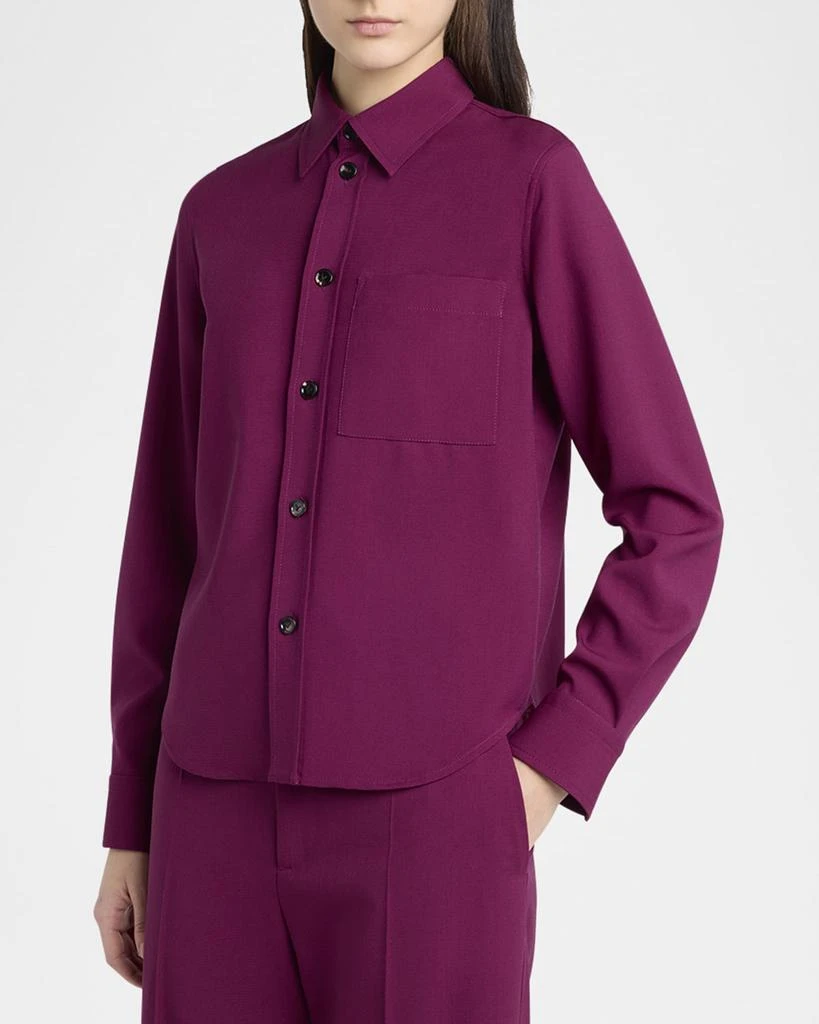 Bottega Veneta Fine Viscose Silk Twill Button-Down Shirt 4
