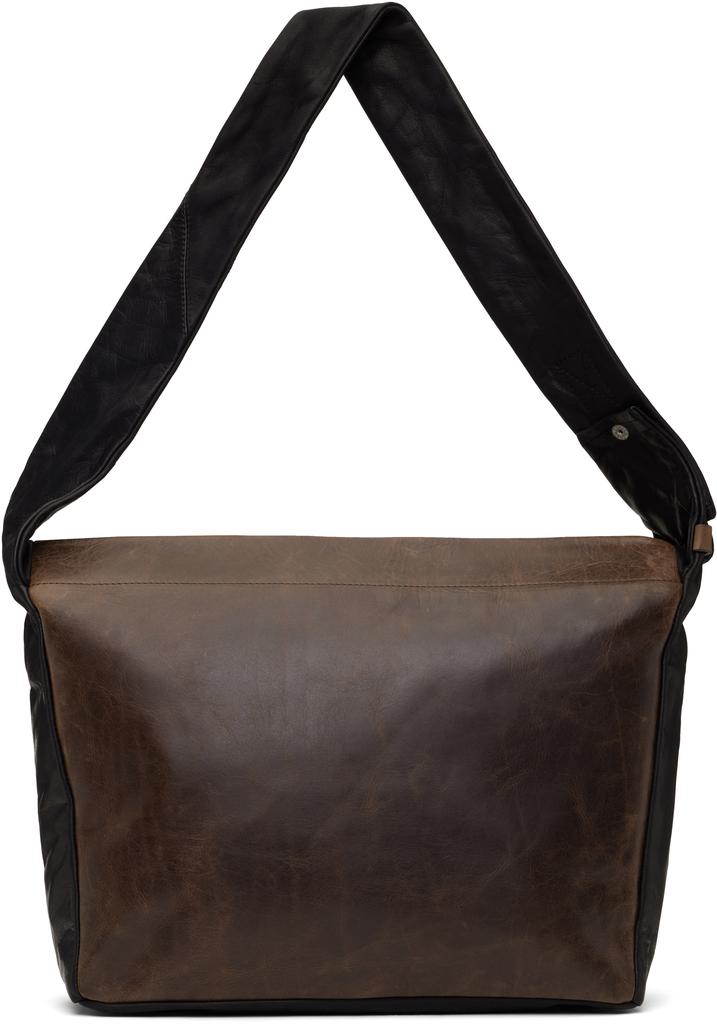 Omar Afridi Black & Brown Oily Cow Hide Oscar Bag