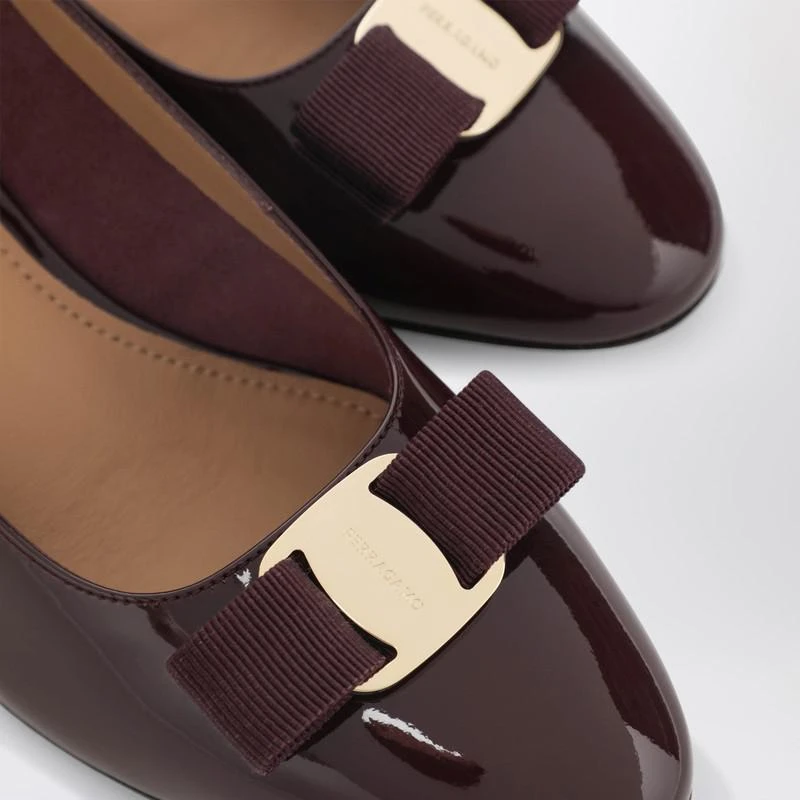 Salvatore Ferragamo Plum Vara Bow Pumps 5