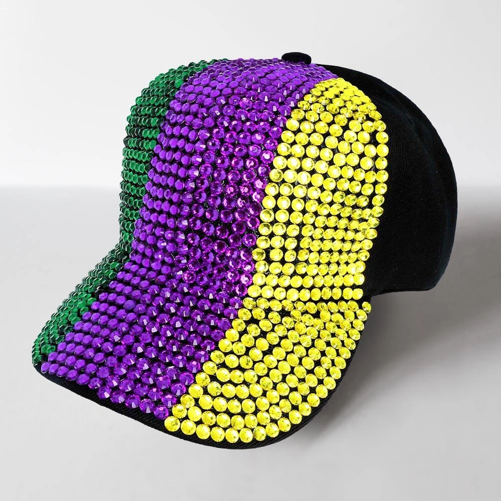 Shop Bling Studded Mardi Gras Baseball Cap on Sale at 