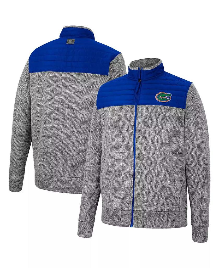 Colosseum Men's Gray, Royal Florida Gators Putter Herringbone Full-Zip Jacket