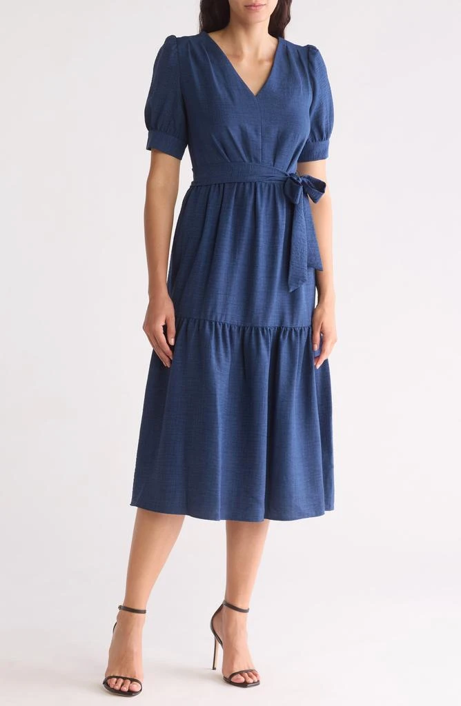DKNY Short Sleeve Tiered Midi Dress 1