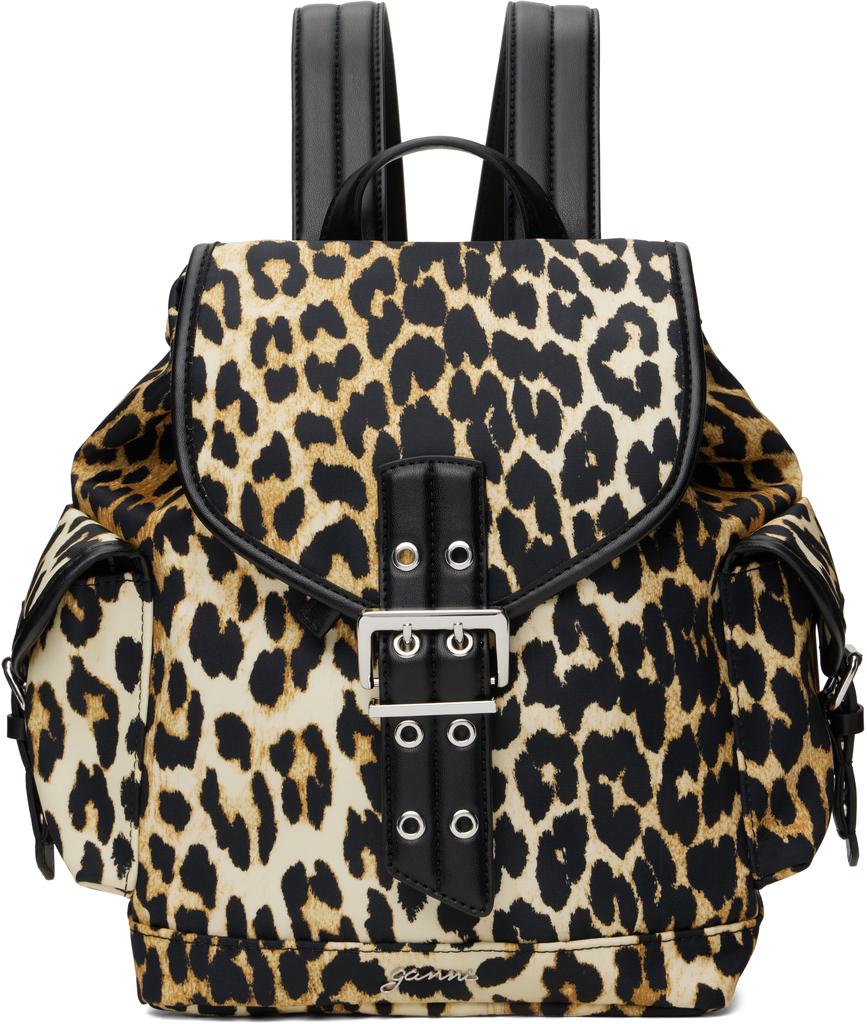 バックパック・リュック Ganni LEOPARD SMALL BUCKY NYLON BACKPACK A6617_5920_943_1.jpg?sw=2000