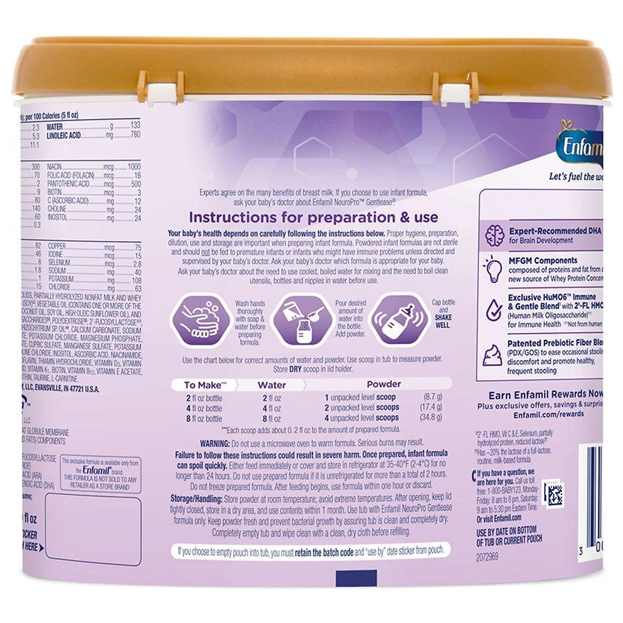 Enfamil NeuroPro Gentlease Infant Formula Powder Tub 2
