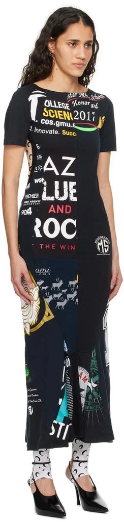 MARINE SERRE Black Regenerated Graphic Maxi Dress 2