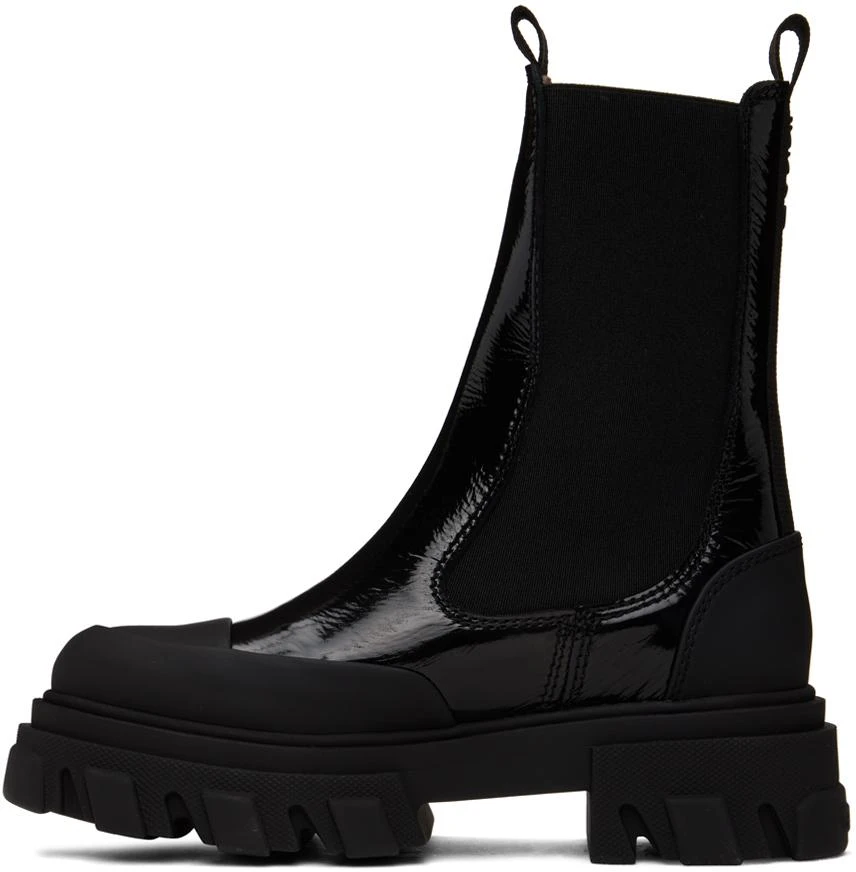 Ganni Black Cleated Mid Chelsea Boots 3