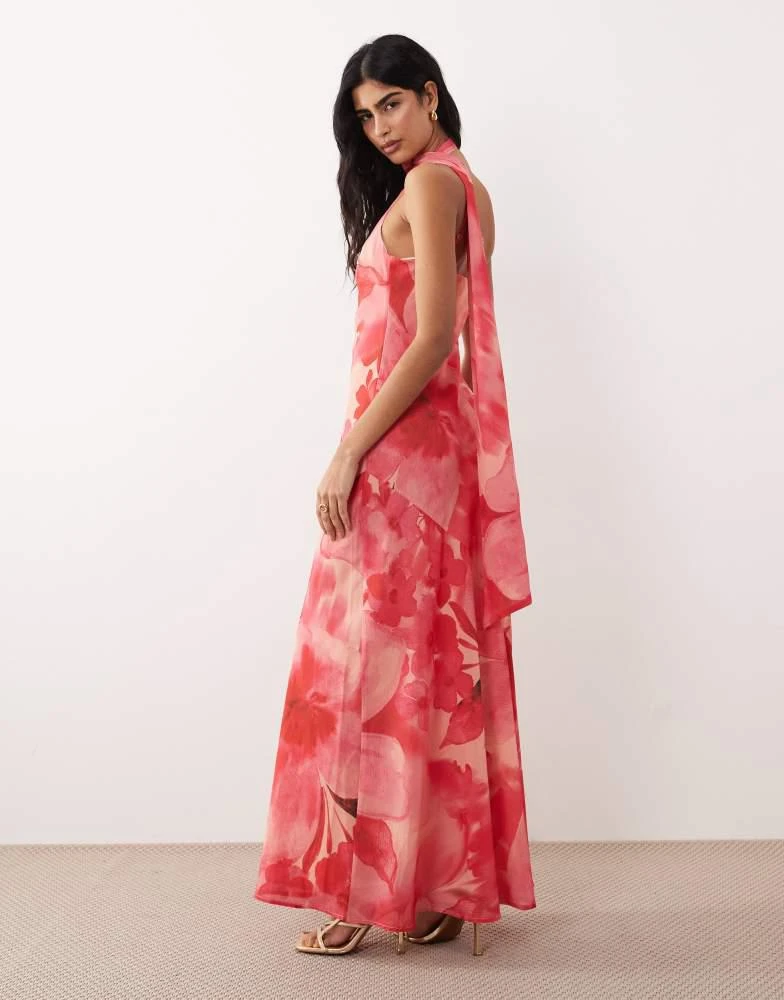 strapless open back dress Marienne Red Lace Long Sleeve Mini Dress main image 0