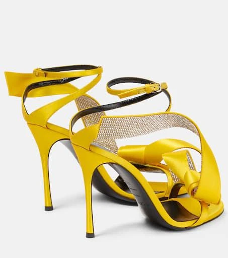 AREA x Sergio Rossi Marquise embellished satin sandals 3