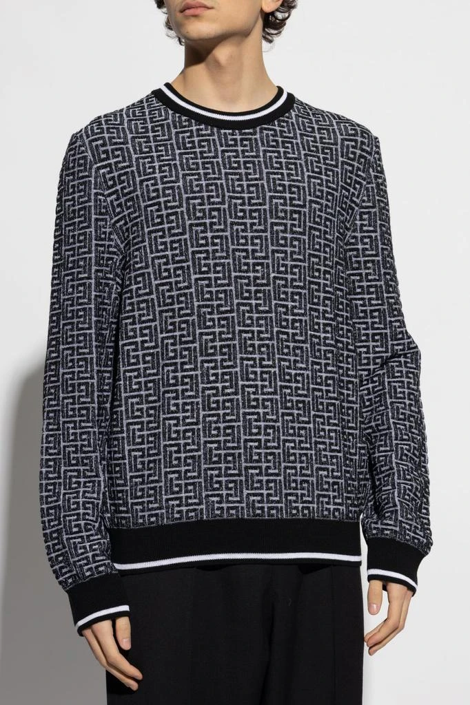 Balmain Balmain Monogrammed Jacquard Knit Sweater 2