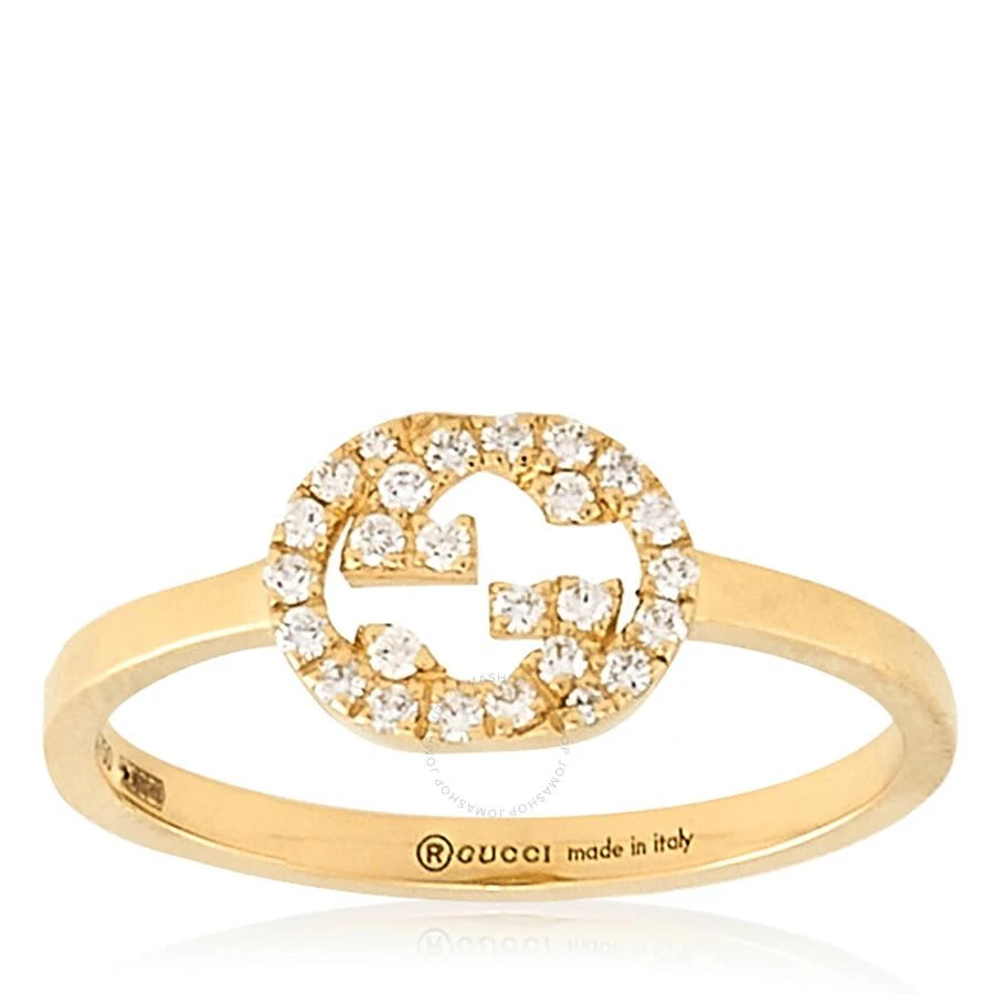 Gucci 18K Yellow Gold Interlocking G Diamond Ring, 3