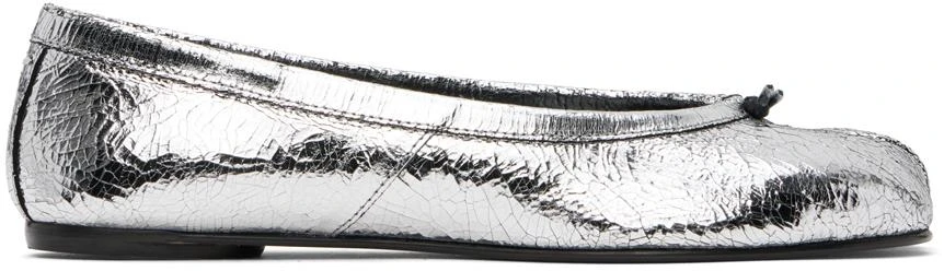 MAISON MARGIELA Silver Tabi Broken Mirror Ballerina Flats 1