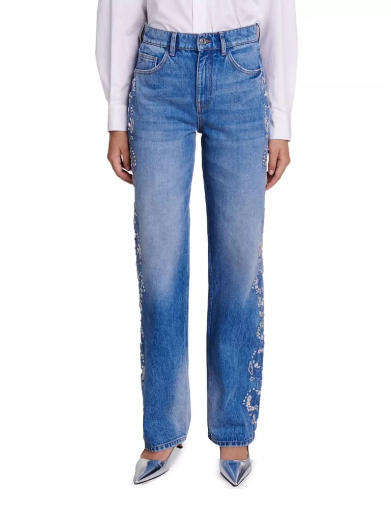 Maje Embroidered Jeans 2