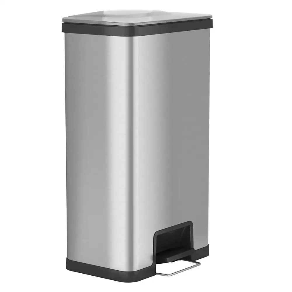 iTouchless 68 Liter / 18 Gallon AirStep Stainless Steel Step Pedal Kitchen Trash Can with AbsorbX Odor Filter
