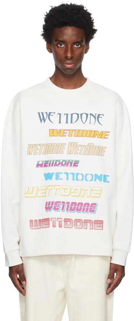 We11done White Graphic Sweatshirt 1