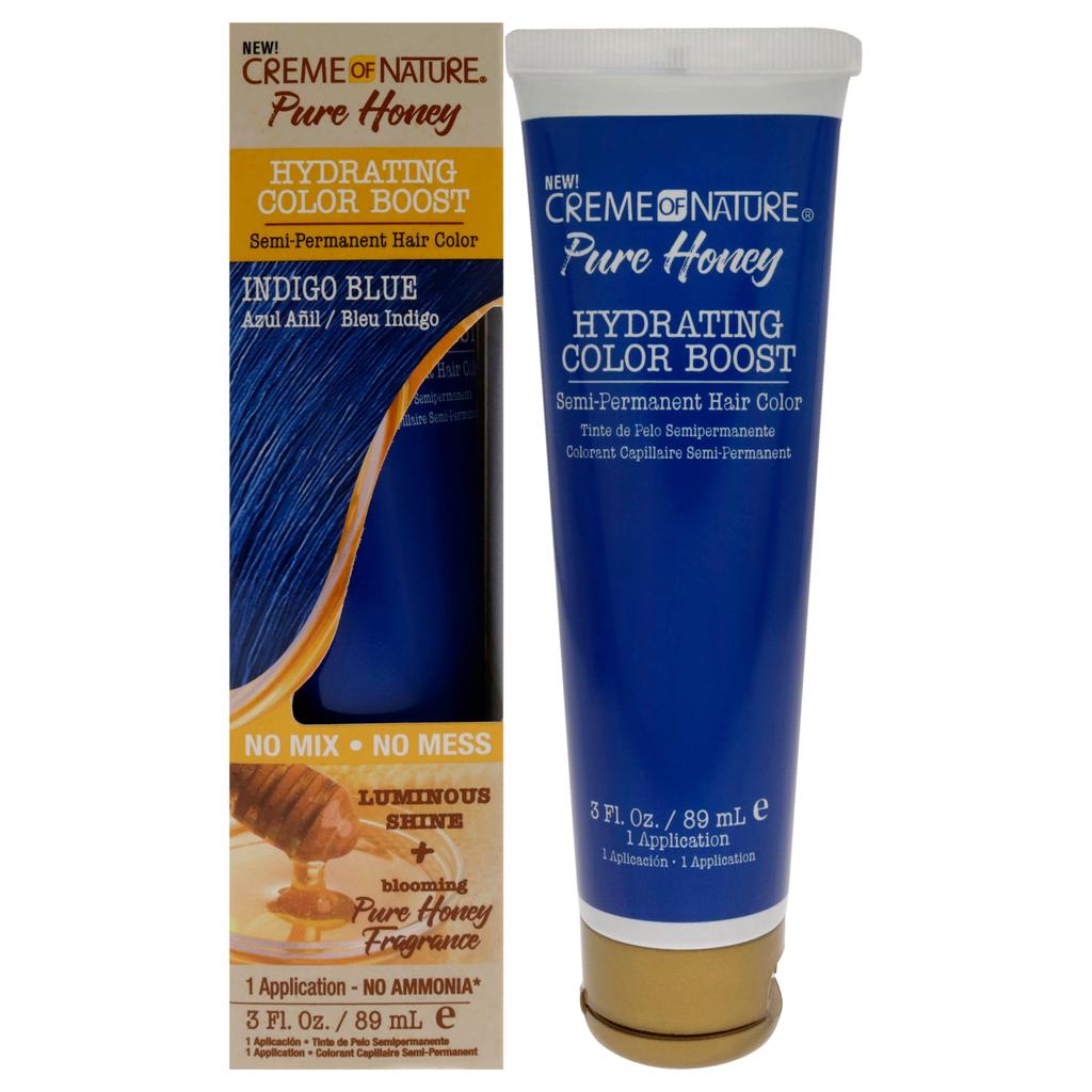 Creme Of Nature Pure Honey Hydrating Color Boost Semi-Permanent Hair Color - Indigo Blue by  for Unisex - 3 oz Hair Color