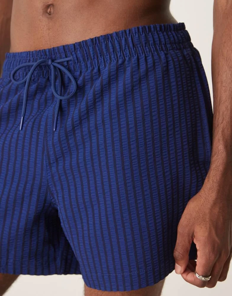 Abercrombie & Fitch Abercrombie & Fitch swimwear 5"" seersucker short in navy 4
