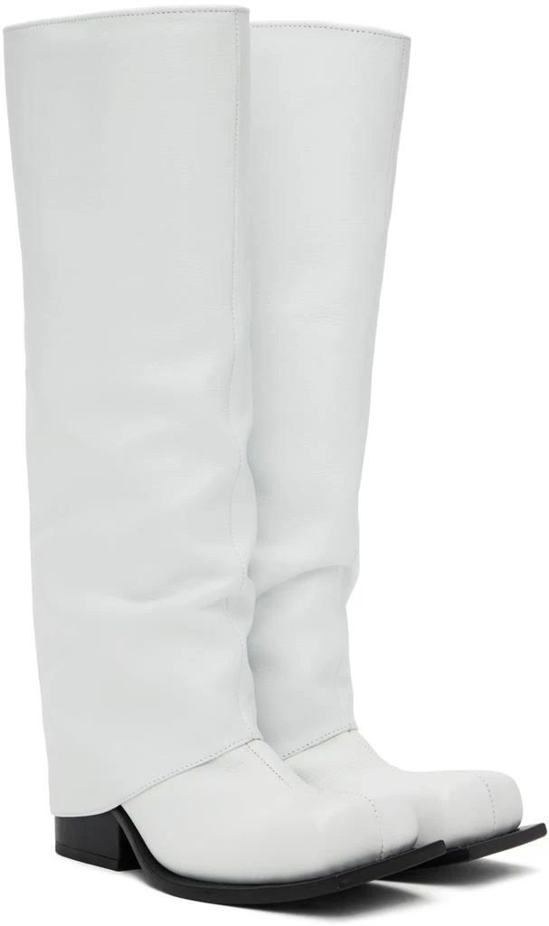 FIDAN NOVRUZOVA White Havva Chunky Heel Tall Boots 4