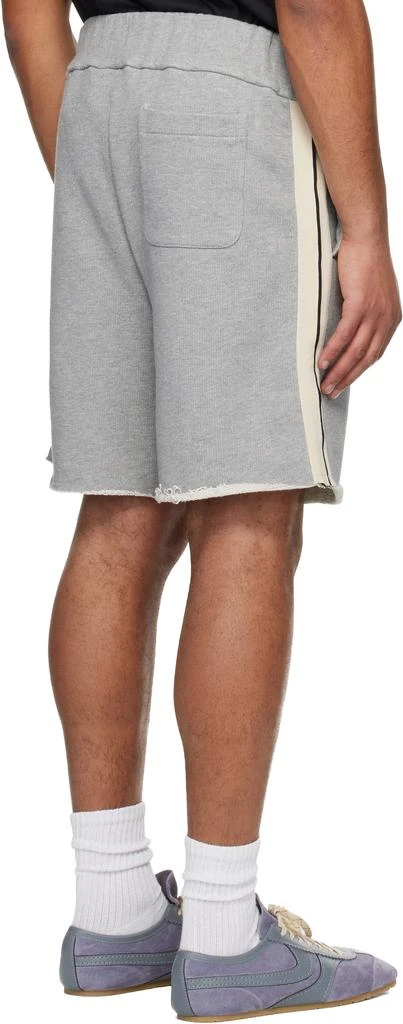 Palm Angels Gray Curved Logo Track Sweat Shorts 3
