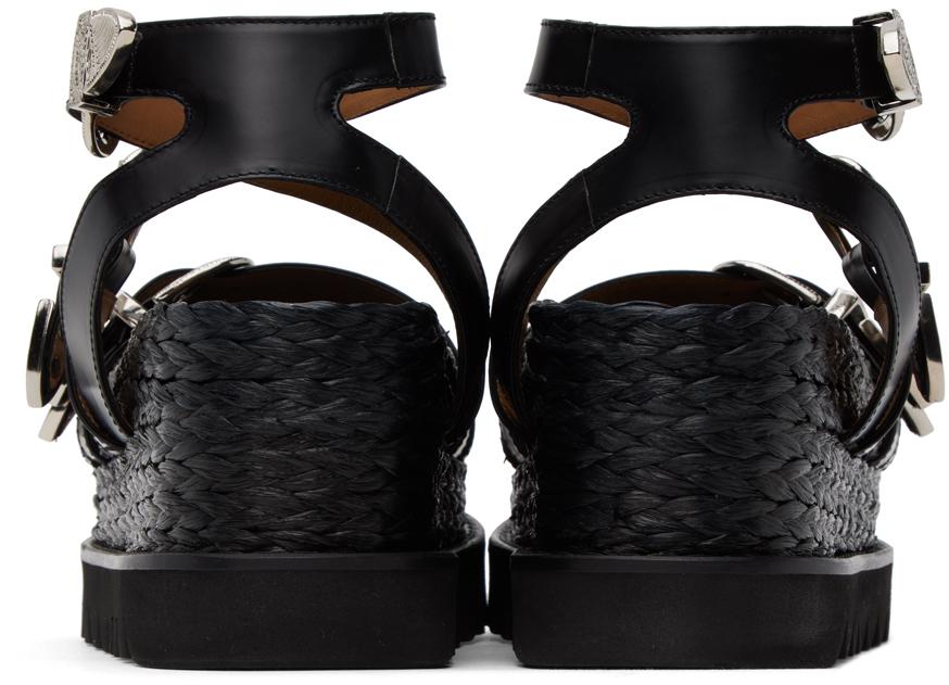 Toga Pulla Black Pin-Buckle Platform Sandals