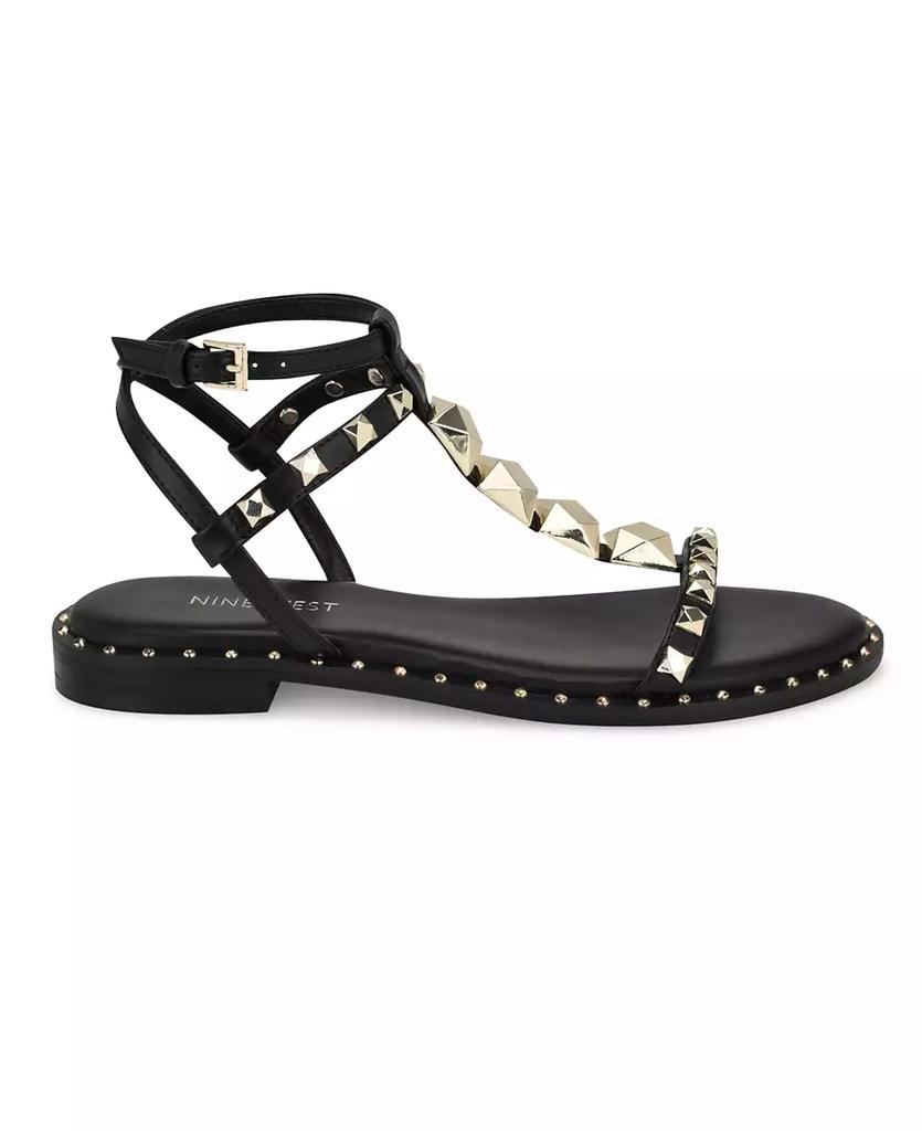 Nine West Women's Marcila Studded Strappy Flat Sandals