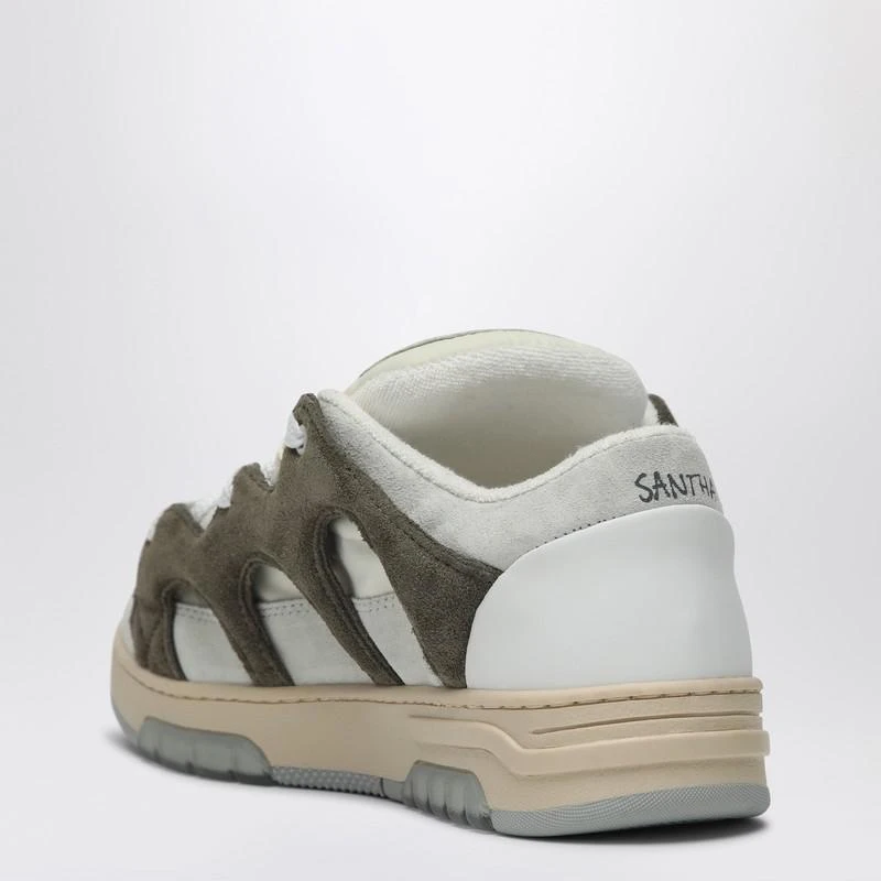Santha Model 1 cream/navy blue mesh and suede sneaker 4